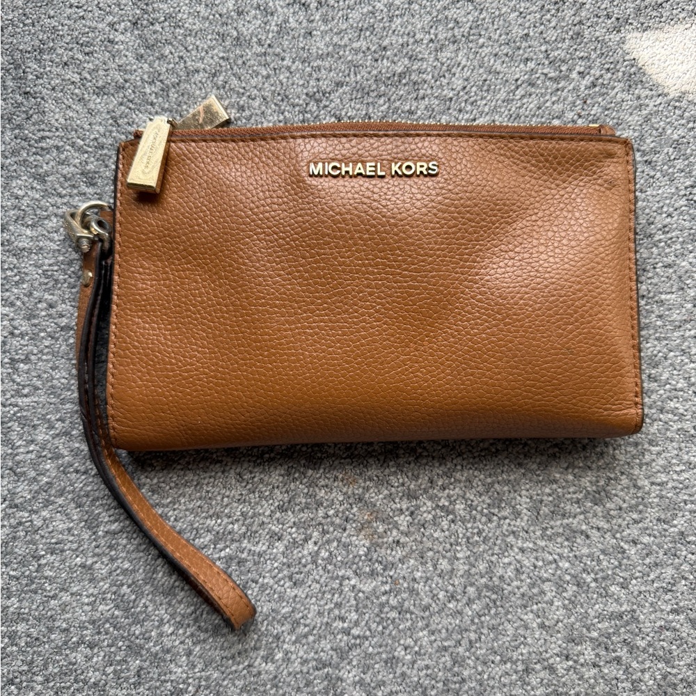 Michael Kors Tan Leather Wristlet